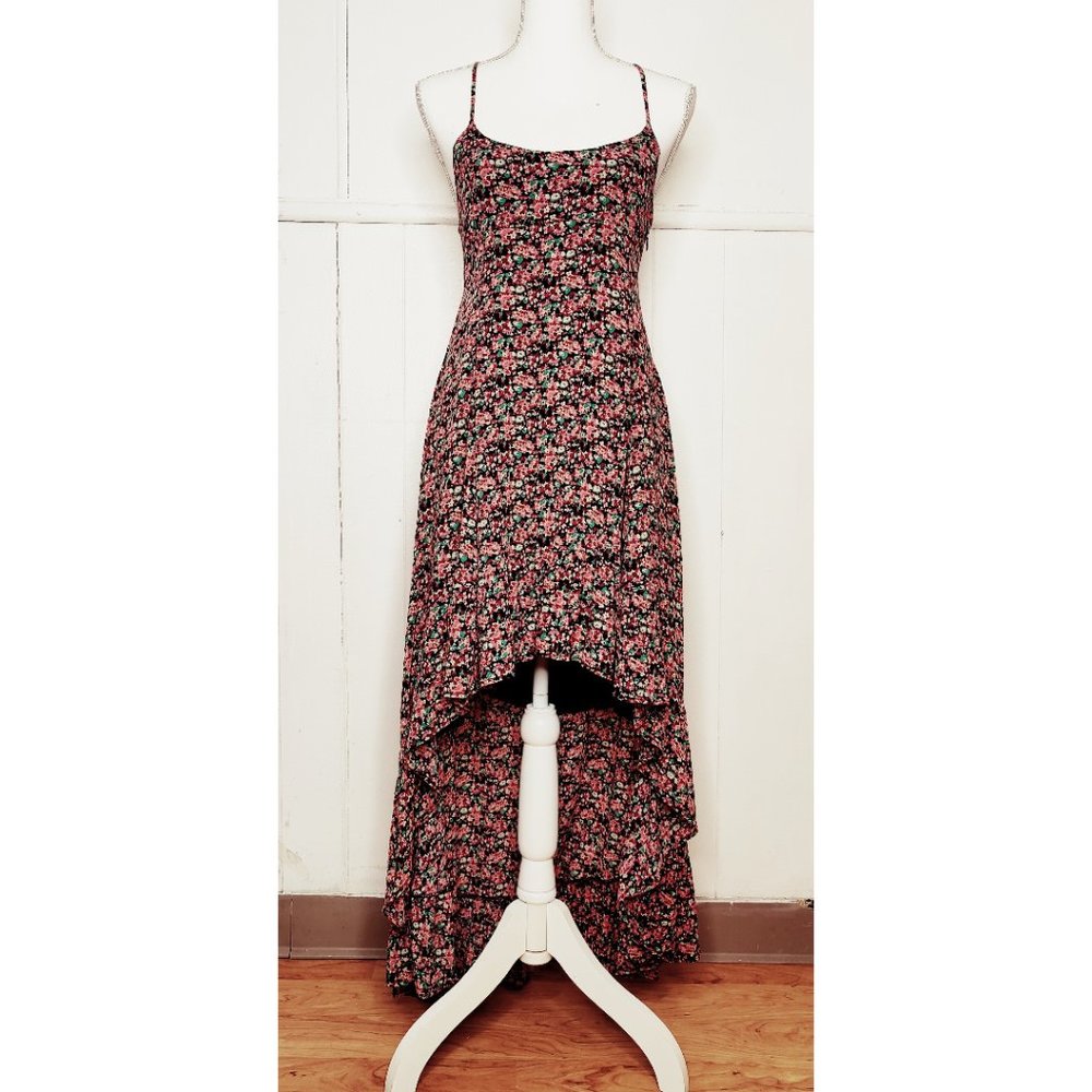 Lucca Couture Women's Floral High Low Adjustable Strap Midi Dress Size Small
